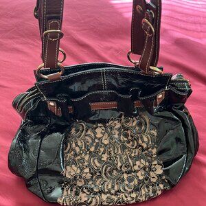 black patent leather bag